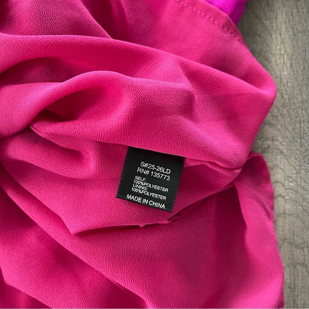 New Olivaceous Magenta Pink‎ Short Sleeve Shift Dress - Picture 5 of 5